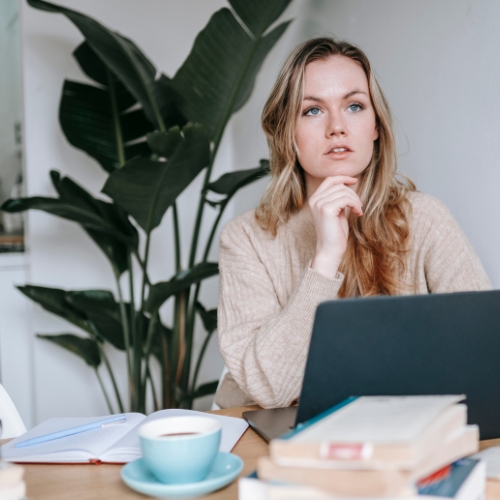 woman thinking really hard